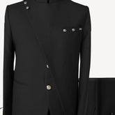 African Design Men Suits New Arrival Stand Collar Gold Button Patchwork Style Jacket Pant Royal Blue Men Costume